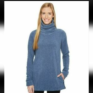 NWT Nike Dri-Fit Womens Turtleneck Fleece Sweatshirt Blue Long Sleeve